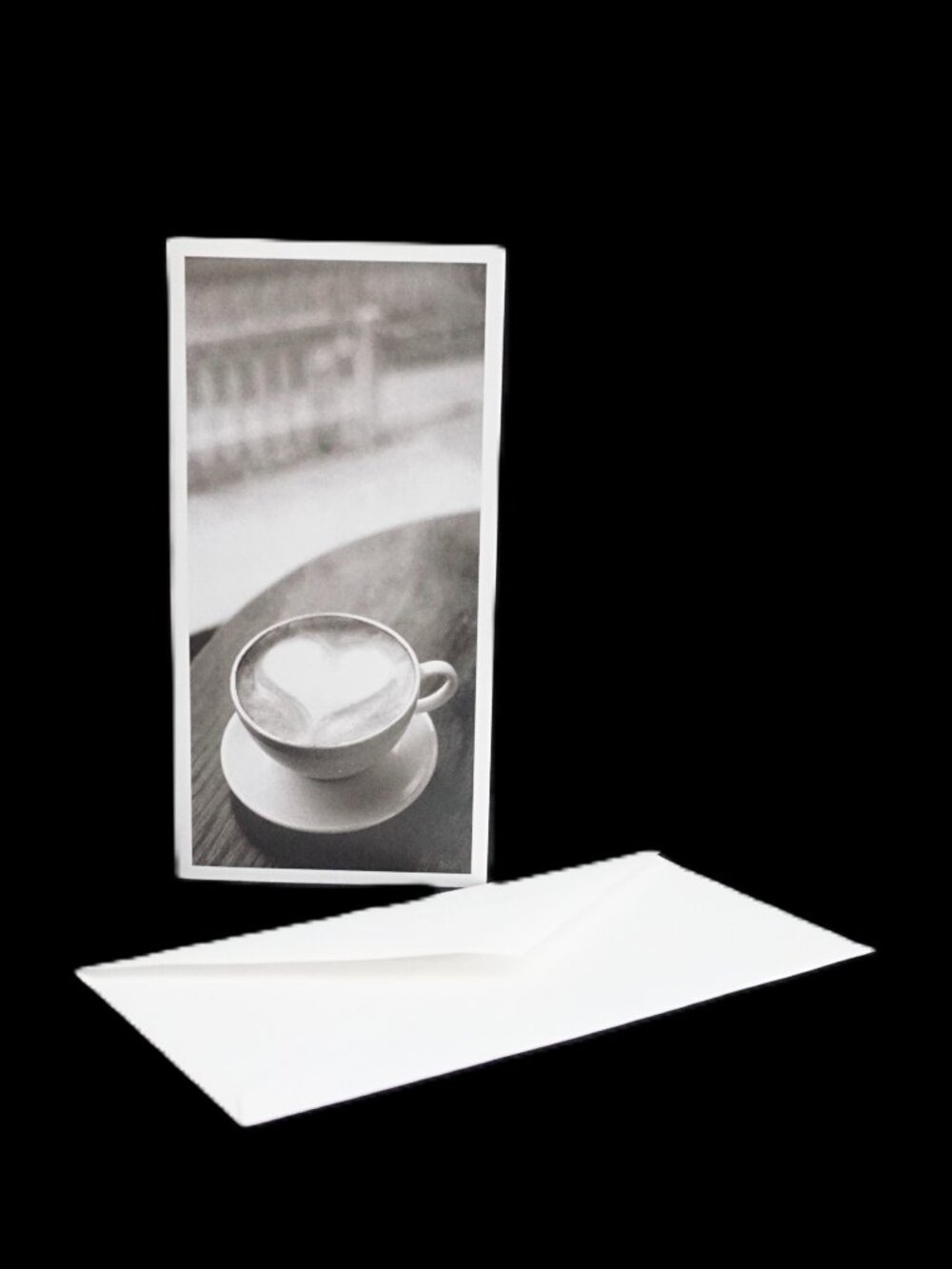 Vintage Hallmark Impromptu Note Card Heart Cappuccino Love Black and White Photo